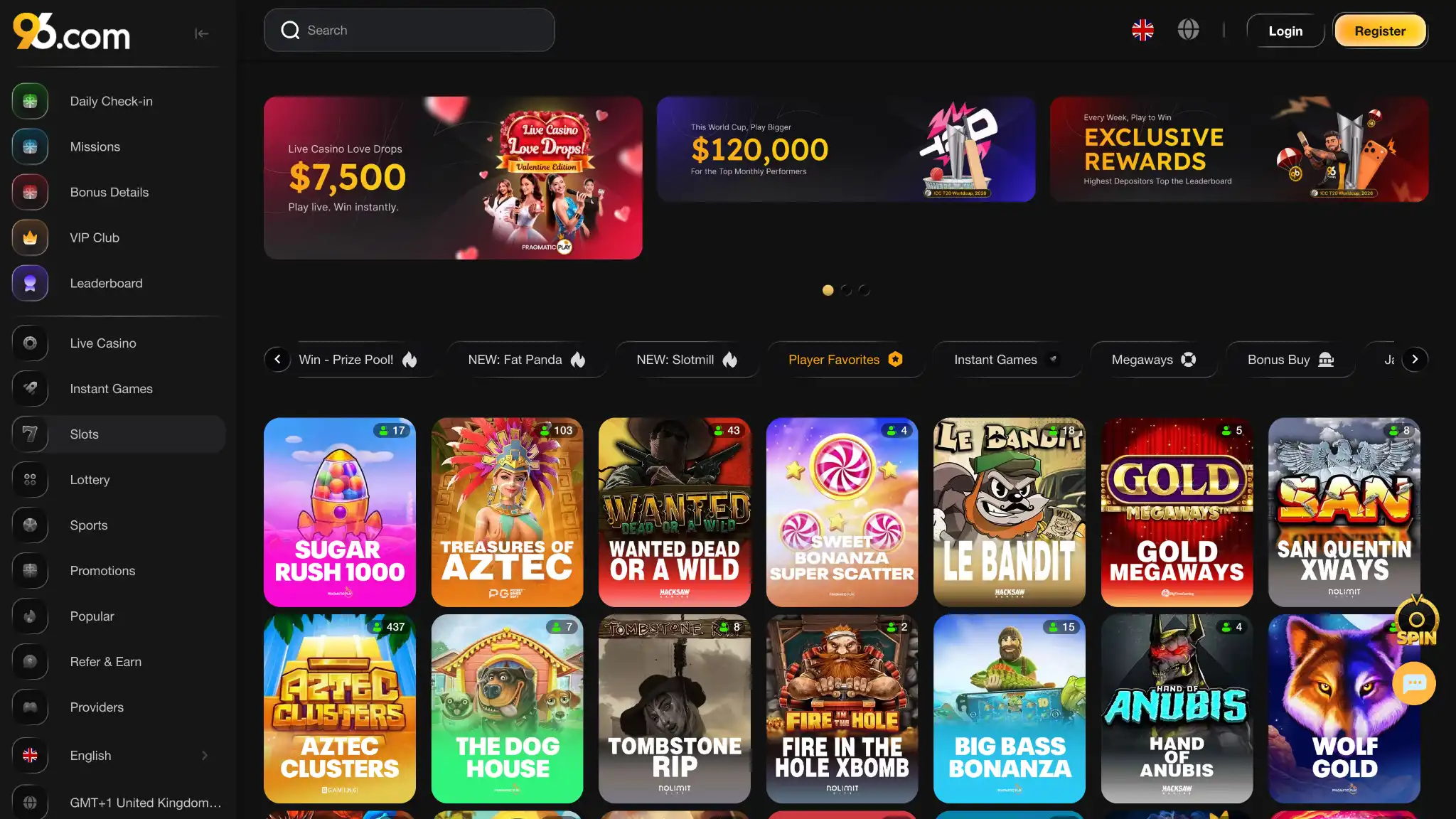 Comprehensive games catalog grid showcasing top titles