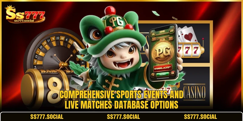 Comprehensive sports events and live matches database options