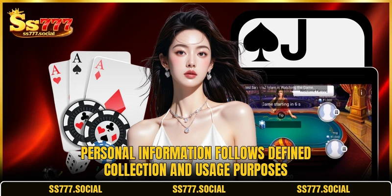 Personal information follows defined collection and usage purposes Personal information follows defined collection and usage purposes
