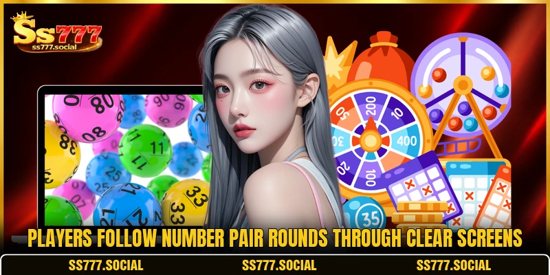 Players follow number pair rounds through clear screens