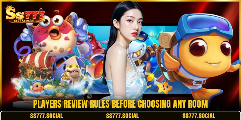 Players review rules before choosing any room Players review rules before choosing any room