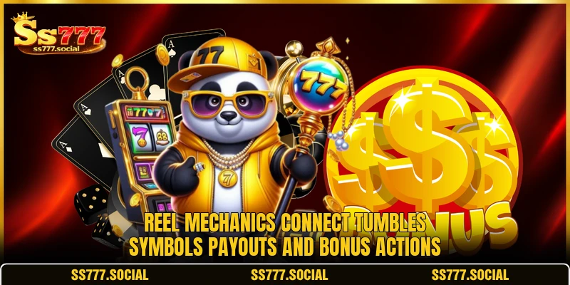 Reel mechanics connect tumbles symbols payouts and bonus actions