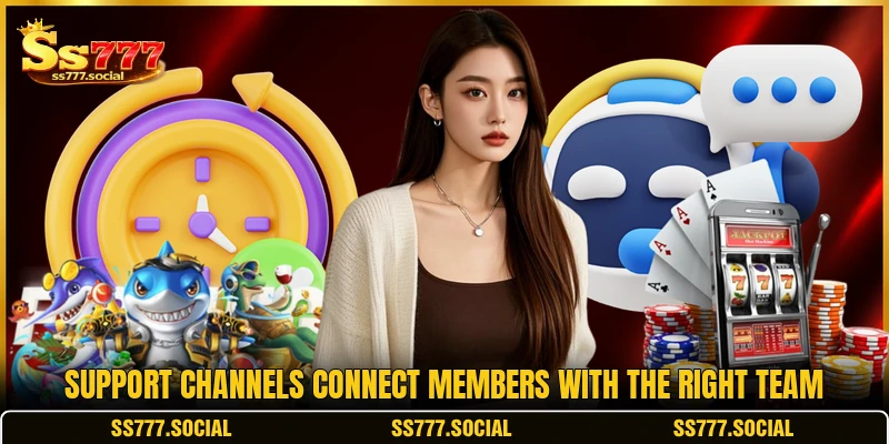 Support channels connect members with the right team Support channels connect members with the right team