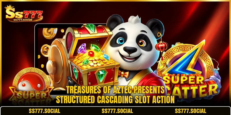Treasures of Aztec presents structured cascading slot action Treasures of Aztec presents structured cascading slot action